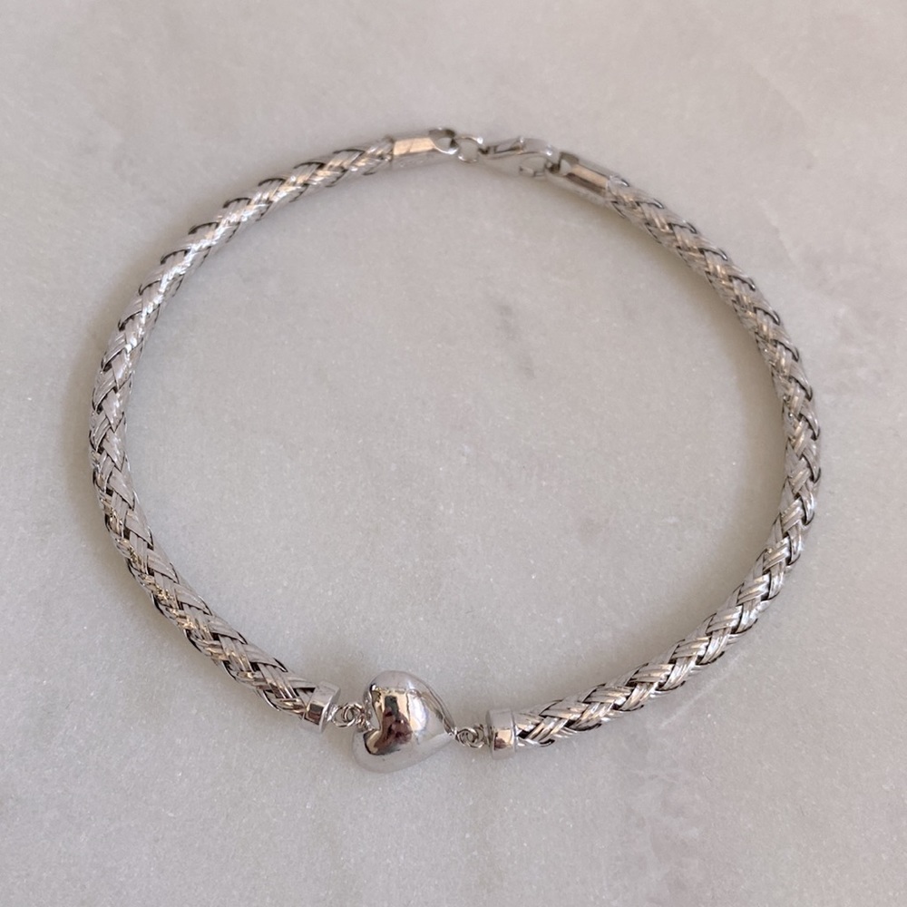 Milaan Jewelers Sterling Silver Woven Heart Bracelet NIB Stamped 925